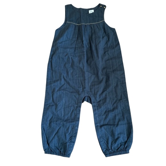 Baby Gap Charcoal Gray Gold Jumpsuit Sleeveless Baby Girls Size 18-24M NWT - Picture 1 of 6